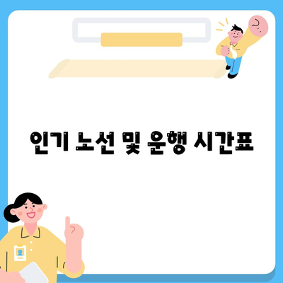 인기 노선 및 운행 시간표