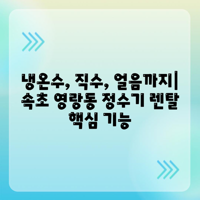 강원도 속초시 영랑동 정수기 렌탈 | 가격비교 | 필터 | 순위 | 냉온수 | 렌트 | 추천 | 직수 | 얼음 | 2024후기