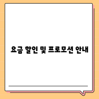 요금 할인 및 프로모션 안내