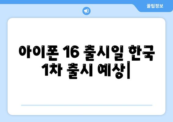 아이폰 16 출시일 한국 1차 출시 예상