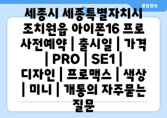 세종시 세종특별자치시 조치원읍 아이폰16 프로 사전예약 | 출시일 | 가격 | PRO | SE1 | 디자인 | 프로맥스 | 색상 | 미니 | 개통