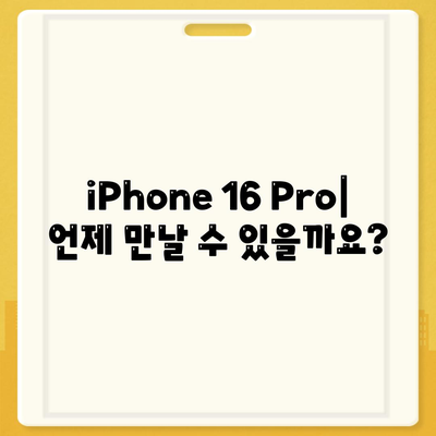 iPhone 16 Pro | 출시일, 가격, 색상, 예상 스펙