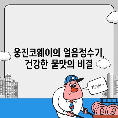 웅진코웨이 얼음정수기 렌탈의 풍부한 혜택, 물맛도 함께 즐기세요!