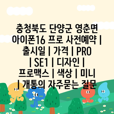 충청북도 단양군 영춘면 아이폰16 프로 사전예약 | 출시일 | 가격 | PRO | SE1 | 디자인 | 프로맥스 | 색상 | 미니 | 개통