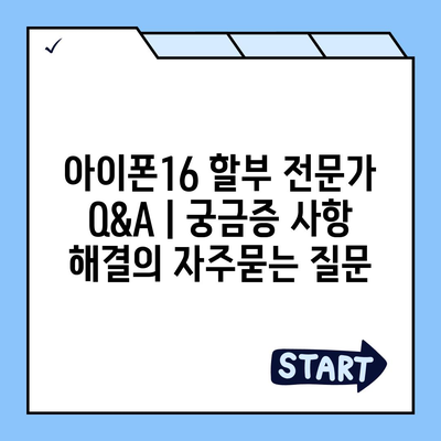 아이폰16 할부 전문가 Q&A | 궁금증 사항 해결