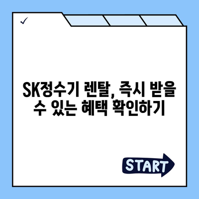 SK정수기 렌탈에서 당일 즉시 받을 수 있는 놀라운 선물