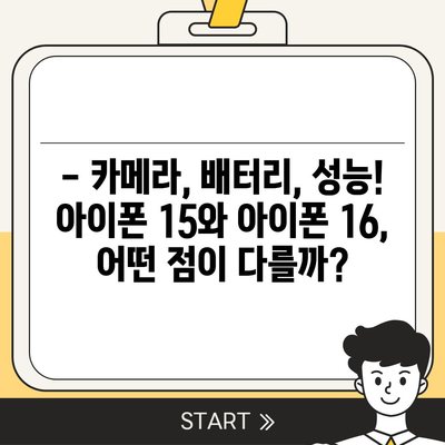 아이폰 15 대 아이폰 16 스펙 비교표 공개