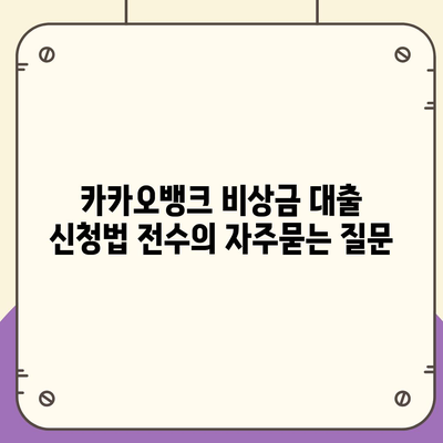 카카오뱅크 비상금 대출 신청법 전수