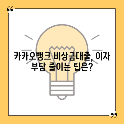 카카오뱅크 pc버전 비상금대출이자