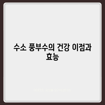 블룸워터 기술 | 수소 풍부수의 놀라운 이점