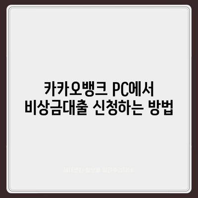 카카오뱅크 pc버전 비상금대출 신청