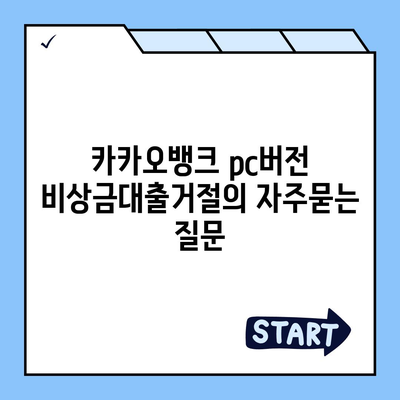 카카오뱅크 pc버전 비상금대출거절