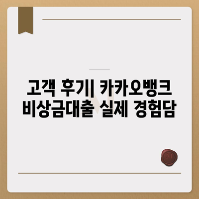 카카오뱅크 비상금대출