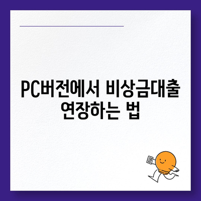 카카오뱅크 pc버전 비상금대출 pc버전 연장