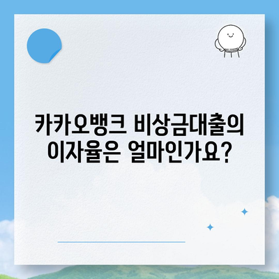 카카오뱅크 pc버전 비상금대출이자