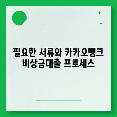 카카오뱅크 비상금대출 조건