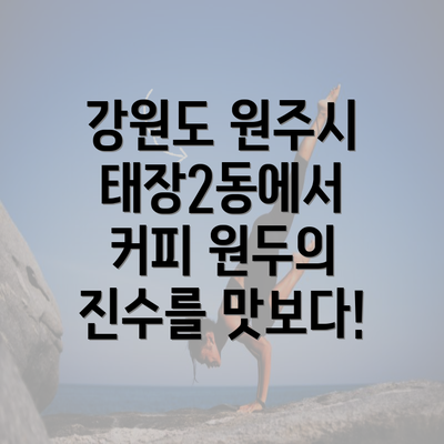 강원도 원주시 태장2동에서 커피 원두의 진수를 맛보다!