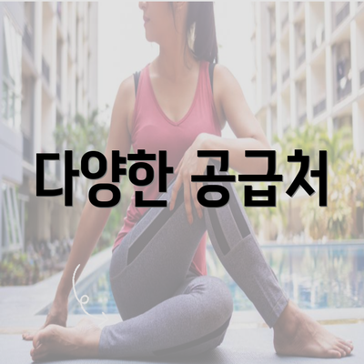 다양한 공급처