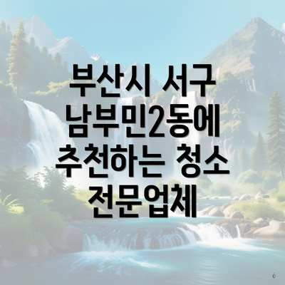 부산시 서구 남부민2동에 추천하는 청소 전문업체