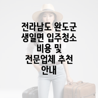 전라남도 완도군 생일면 입주청소 비용 및 전문업체 추천 안내