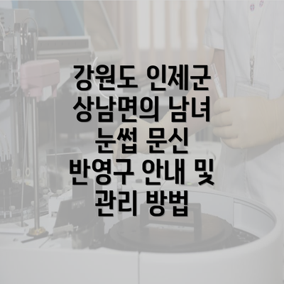 강원도 인제군 상남면의 남녀 눈썹 문신 반영구 안내 및 관리 방법