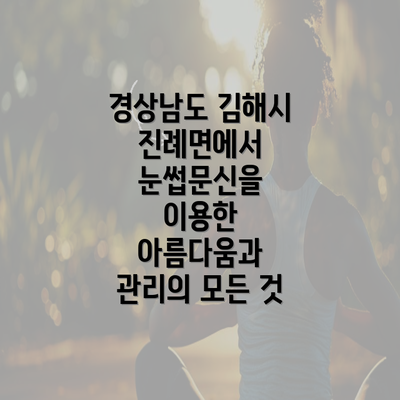 경상남도 김해시 진례면에서 눈썹문신을 이용한 아름다움과 관리의 모든 것