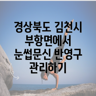 경상북도 김천시 부항면에서 눈썹문신 반영구 관리하기