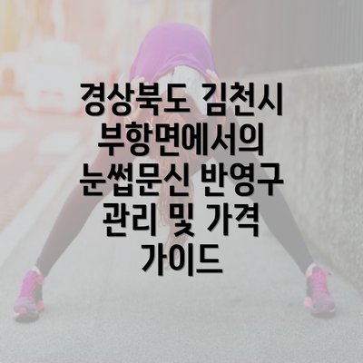 경상북도 김천시 부항면에서의 눈썹문신 반영구 관리 및 가격 가이드