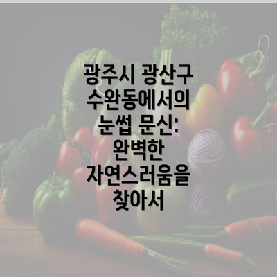 광주시 광산구 수완동에서의 눈썹 문신: 완벽한 자연스러움을 찾아서