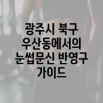 광주시 북구 우산동에서의 눈썹문신 반영구 가이드