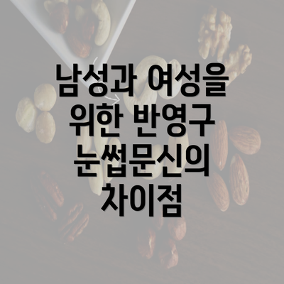 남성과 여성을 위한 반영구 눈썹문신의 차이점