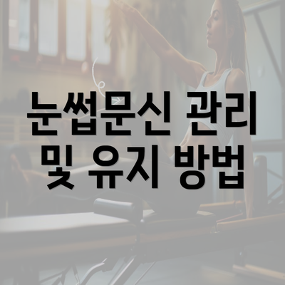 눈썹문신 관리 및 유지 방법