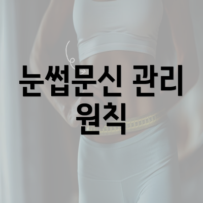 눈썹문신 관리 원칙