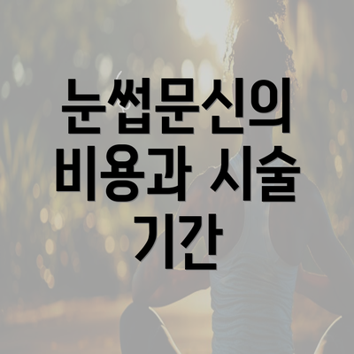 눈썹문신의 비용과 시술 기간