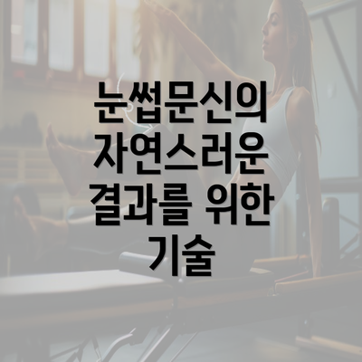 눈썹문신의 자연스러운 결과를 위한 기술