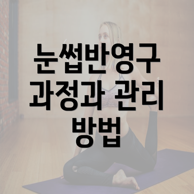 눈썹반영구 과정과 관리 방법