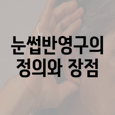 눈썹반영구의 정의와 장점