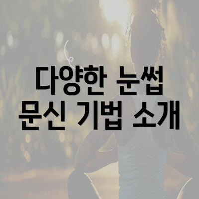 다양한 눈썹 문신 기법 소개