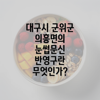 대구시 군위군 의흥면의 눈썹문신 반영구란 무엇인가?