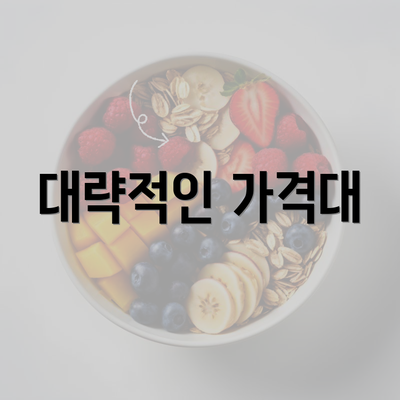 대략적인 가격대