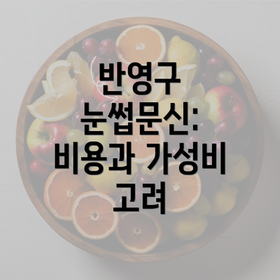 반영구 눈썹문신: 비용과 가성비 고려