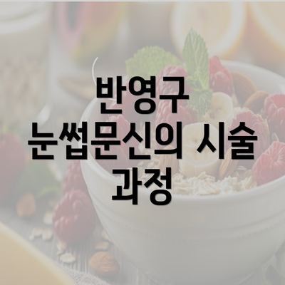 반영구 눈썹문신의 시술 과정