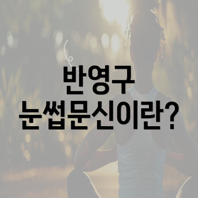 반영구 눈썹문신이란?