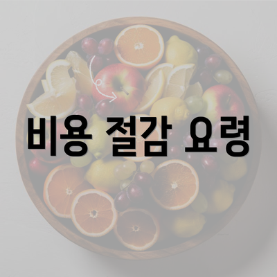 비용 절감 요령