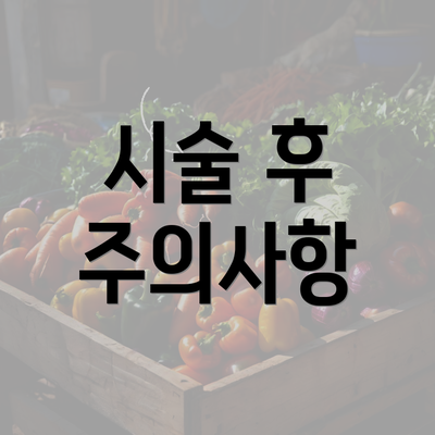 시술 후 주의사항