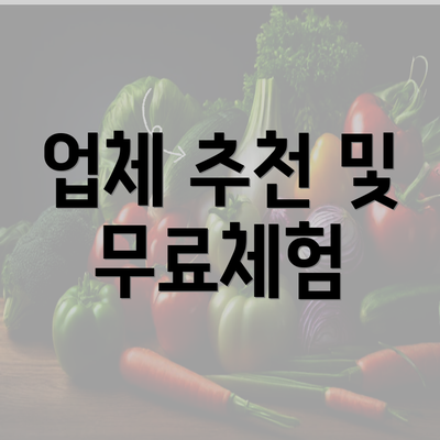 업체 추천 및 무료체험