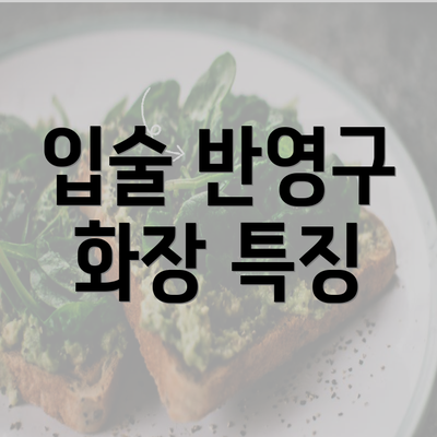 입술 반영구 화장 특징