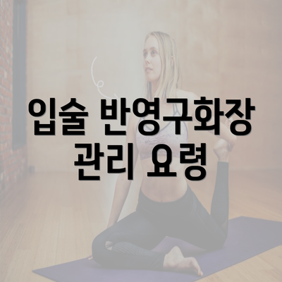 입술 반영구화장 관리 요령