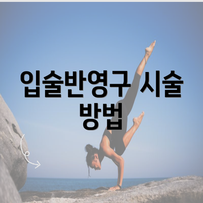 입술반영구 시술 방법