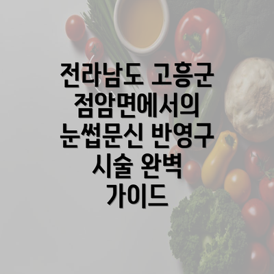 전라남도 고흥군 점암면에서의 눈썹문신 반영구 시술 완벽 가이드